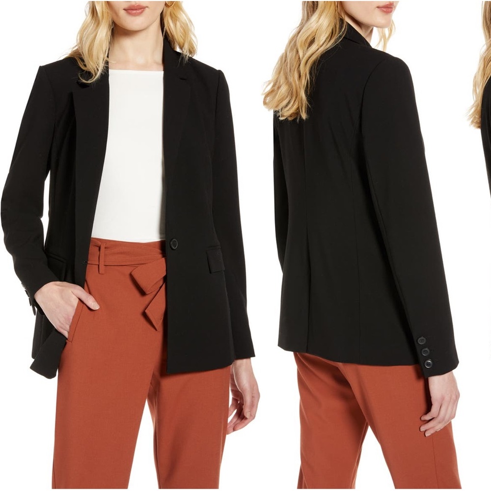 Halogen Single Breasted Blazer in Black Size Small